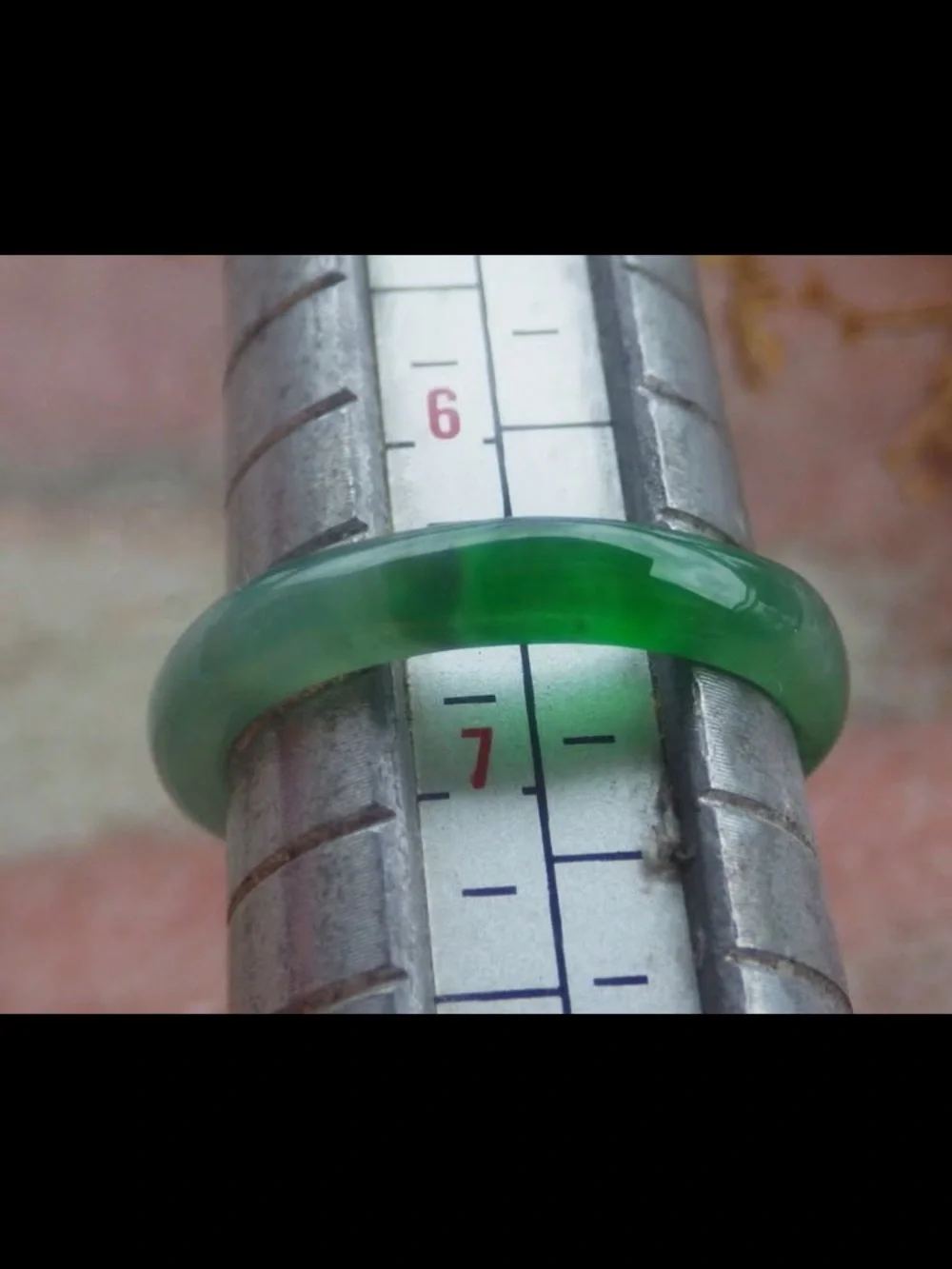 Certificate Jadeite Jewelry Jade luck Green thin Ring Size6.75